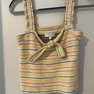 Cute striped tank top with tie in front!